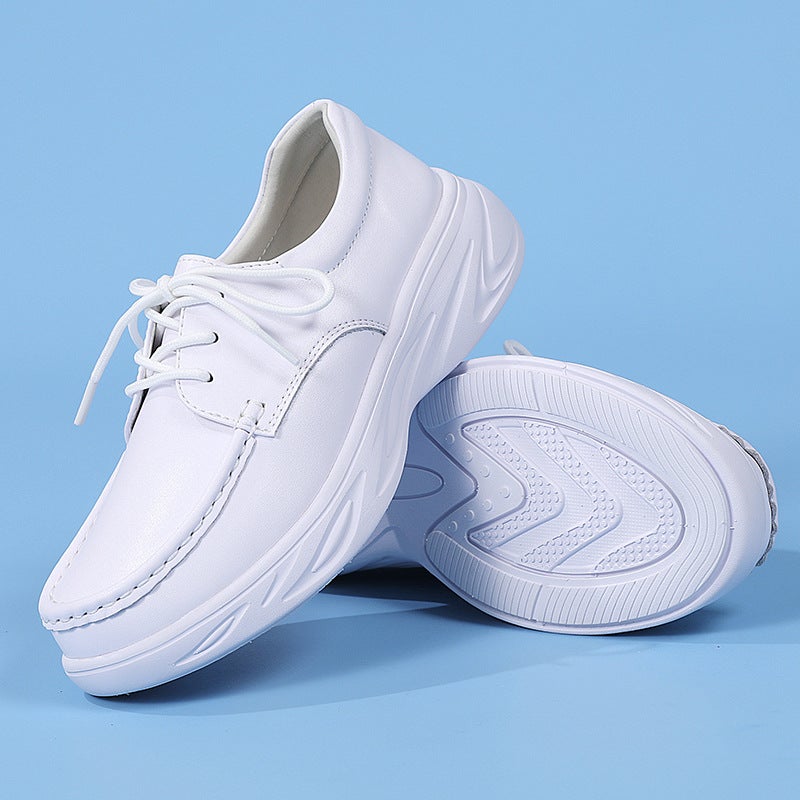 Spot Nurse Shoes Genuine Leather Women'S Lace-Up Soft Sole Non-Slip Breathable Non-Tiring Hospital Work Shoes Dropshipping - Image 2