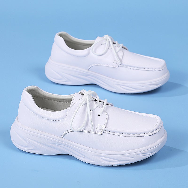 Spot Nurse Shoes Genuine Leather Women'S Lace-Up Soft Sole Non-Slip Breathable Non-Tiring Hospital Work Shoes Dropshipping - Image 3