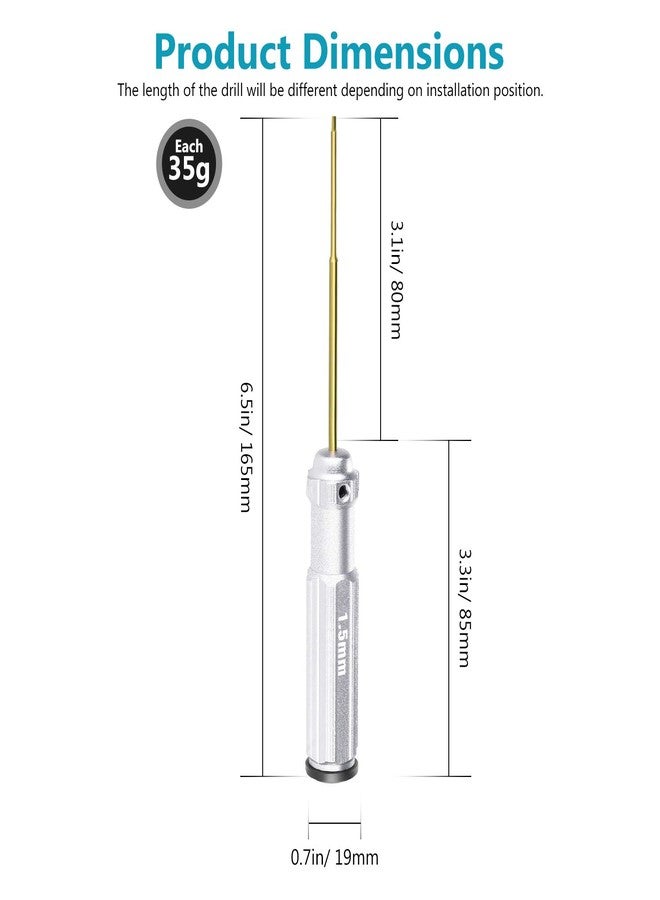 نيوير - مجموعة من 4 مفكات سداسية مصنوعة من نتريد التيتانيوم بمقابض ملونة. متوافقة مع البراغي مقاس 1.5 و2 و2.5 و3 مم. - Image 2