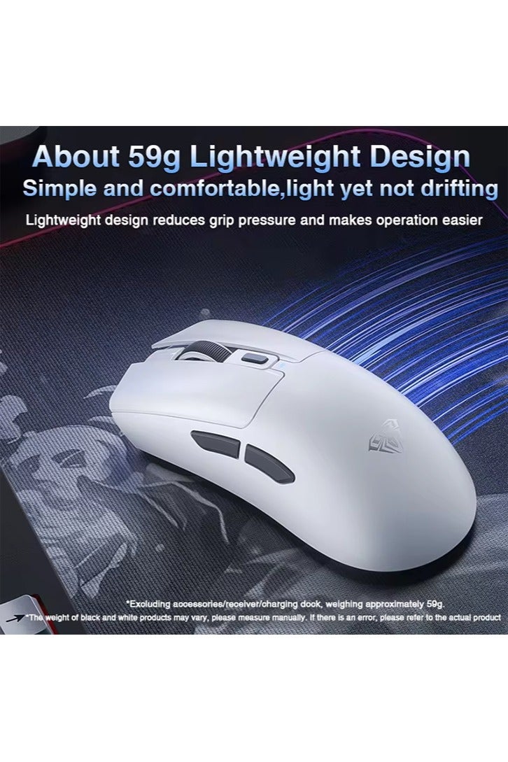 أولا ماوس ألعاب عالي الدقة AULA SC380 ثلاثي الأوضاع 59 جرامًا خفيف الوزن للغاية مع قاعدة شحن مغناطيسية RGB - Image 3