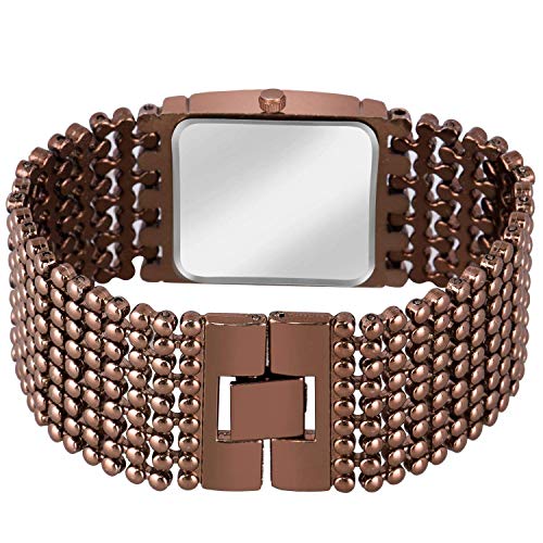 CLOUDWOOD Analogue Multicolor Dial Brown Band Bracelet Stainless Steel Watch for Women's & Girl's -WCL-113 (Brown) - Image 2