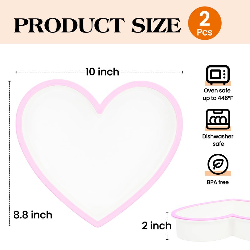 FUNBAKY Metal Framed Silicone Heart Shaped Cake Pans, 10 Inch Heart Cake Pan, BPA Free Large Baking Molds for Anniversaries, Weddings, Valentine's Day, Oven Dishwasher Safe - Image 5