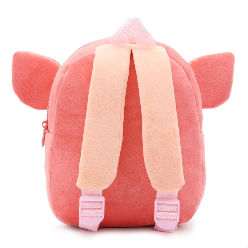 Plush Kids Backpack, Pig Animal Design, Soft Lightweight School Bag for Toddlers and Preschool Kids - Image 3