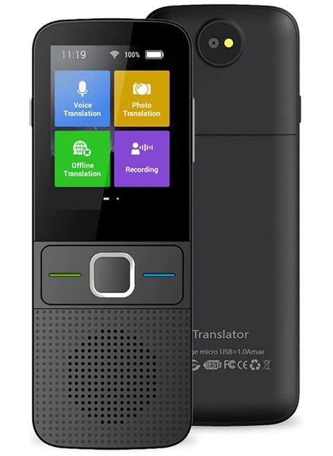 Language Translator Device – Smart Intelligent Two Way WiFi/Hotspot/Offline Instant 2.4 Inch Touch Screen Support 137 Languages Pocket Voice Translater for Travelling and Learning