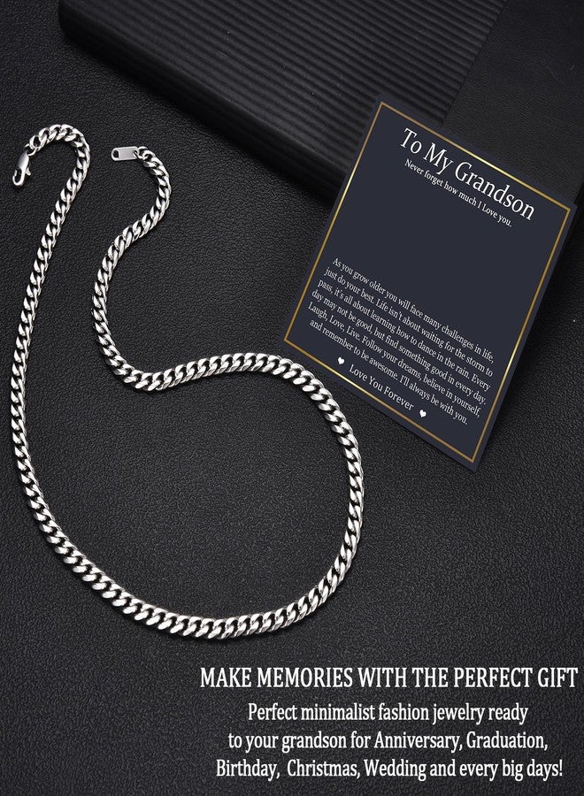 EPIRORA Cuban Link Chain Gifts for Men Boys, 6MM Stainless Steel Mens Cuban Chain Necklace Birthday Christmas Valentines Day Anniversary Presents Jewellery Gifts for Grandson - Image 5