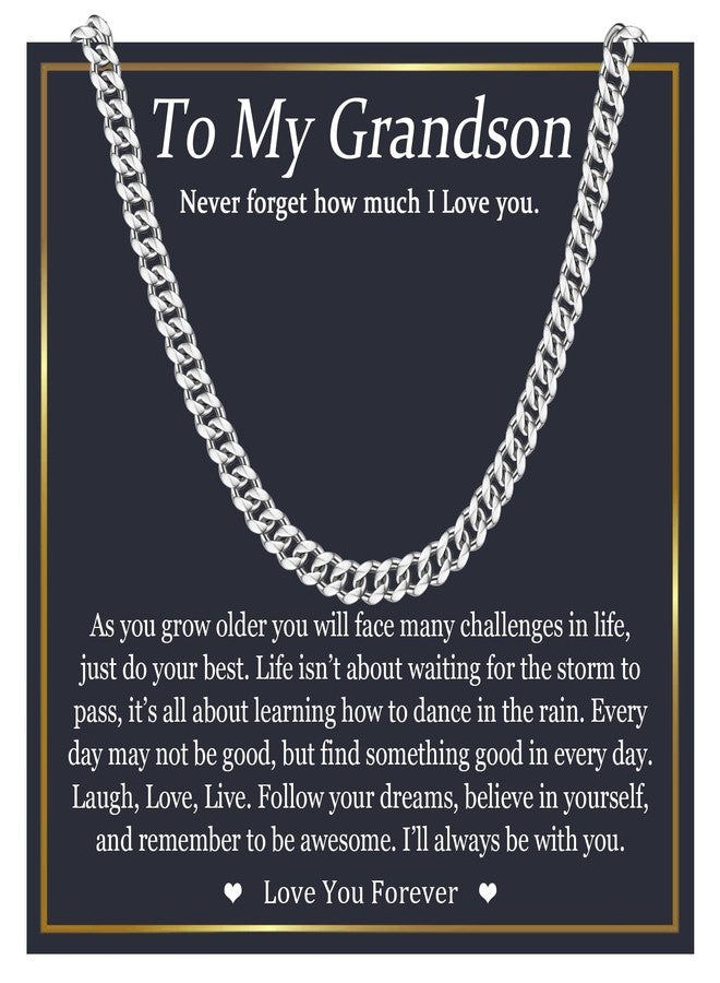 EPIRORA Cuban Link Chain Gifts for Men Boys, 6MM Stainless Steel Mens Cuban Chain Necklace Birthday Christmas Valentines Day Anniversary Presents Jewellery Gifts for Grandson - Image 1