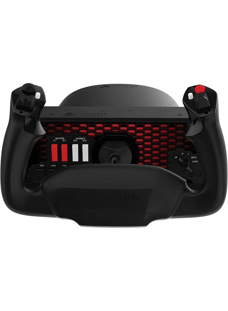 Honeycomb Aeronautical Alpha Flight Controls XPC, For Xbox Series/PC, 8-Way Hat Switch, 180° Yoke Rotation, 2-Way Rocker Switches, 9-Switch Panel, Universal Panel-Mounting Compatible, Black | HC003653 - Image 1