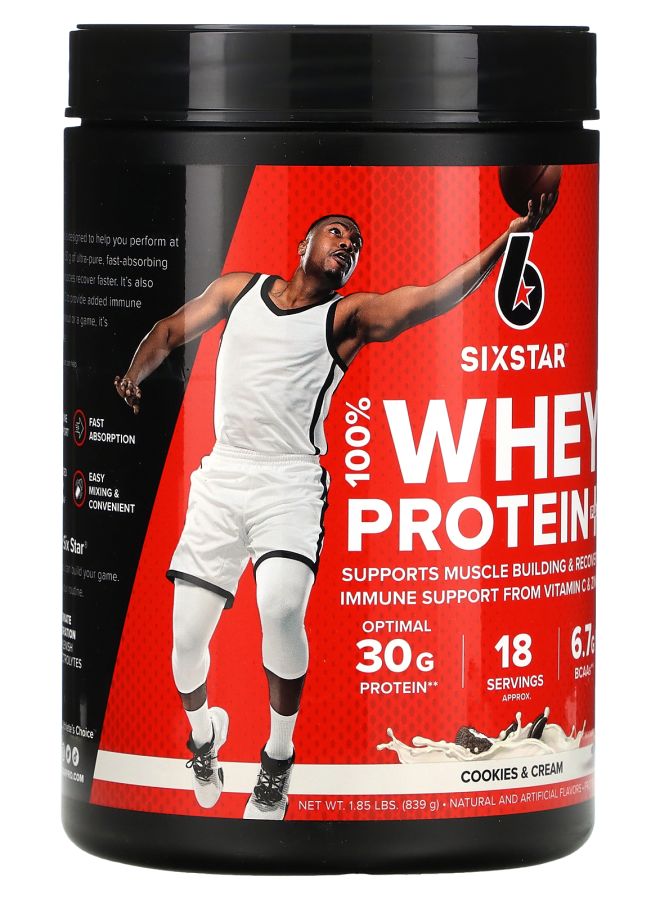 SIXSTAR 100% بروتين مصل اللبن مع كعك وكريمة 1.85 رطل (839 جرام) - Image 2