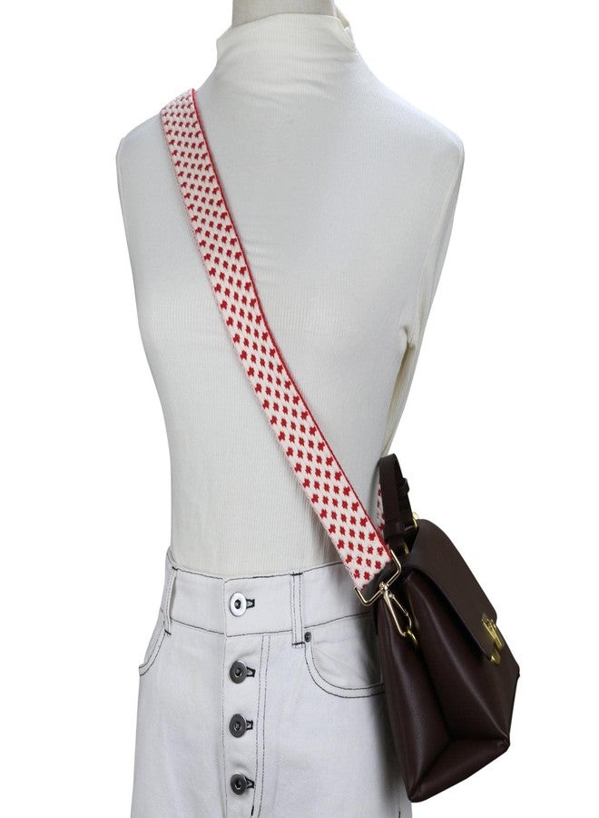 ZANQANO Purse Strap Replacement Crossbody Bag Women Wide Adjustable Jacquard Woven Handbag Straps (Dot Red) - Image 2