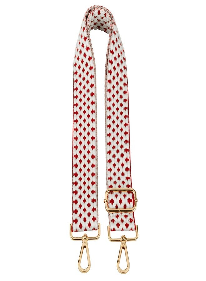 ZANQANO Purse Strap Replacement Crossbody Bag Women Wide Adjustable Jacquard Woven Handbag Straps (Dot Red) - Image 1