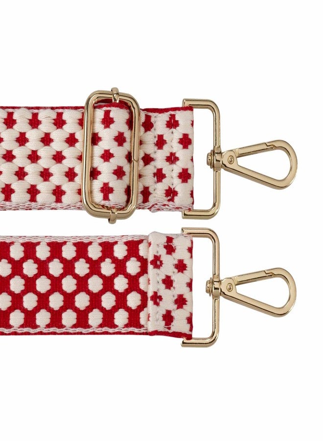 ZANQANO Purse Strap Replacement Crossbody Bag Women Wide Adjustable Jacquard Woven Handbag Straps (Dot Red) - Image 4