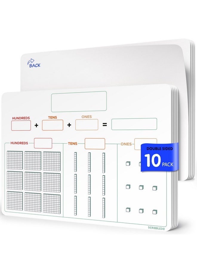 Base Ten Blocks 9”X12” Small White Board Dry Erase Sheets Math Manipulatives Place Value Number Blocks Math Supplies Teacher Students Classroom Pack Of 10 Sheets - pzsku/ZBDEA19E558EEC8BC761AZ/45/_/1735214703/54e68864-533c-456d-a328-9f82a57061a1