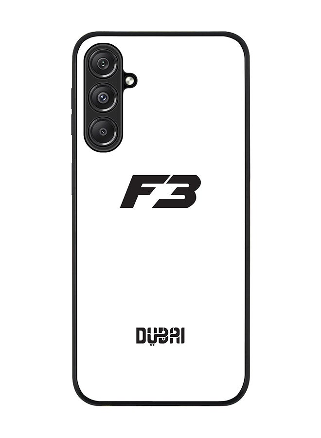 Stylizedd Rugged Black Edge case for Samsung Galaxy M34 5G, Custom Slim fit Flexible Anti Drop Thin Phone Case Cover - Faz3 Dubai White - Image 1