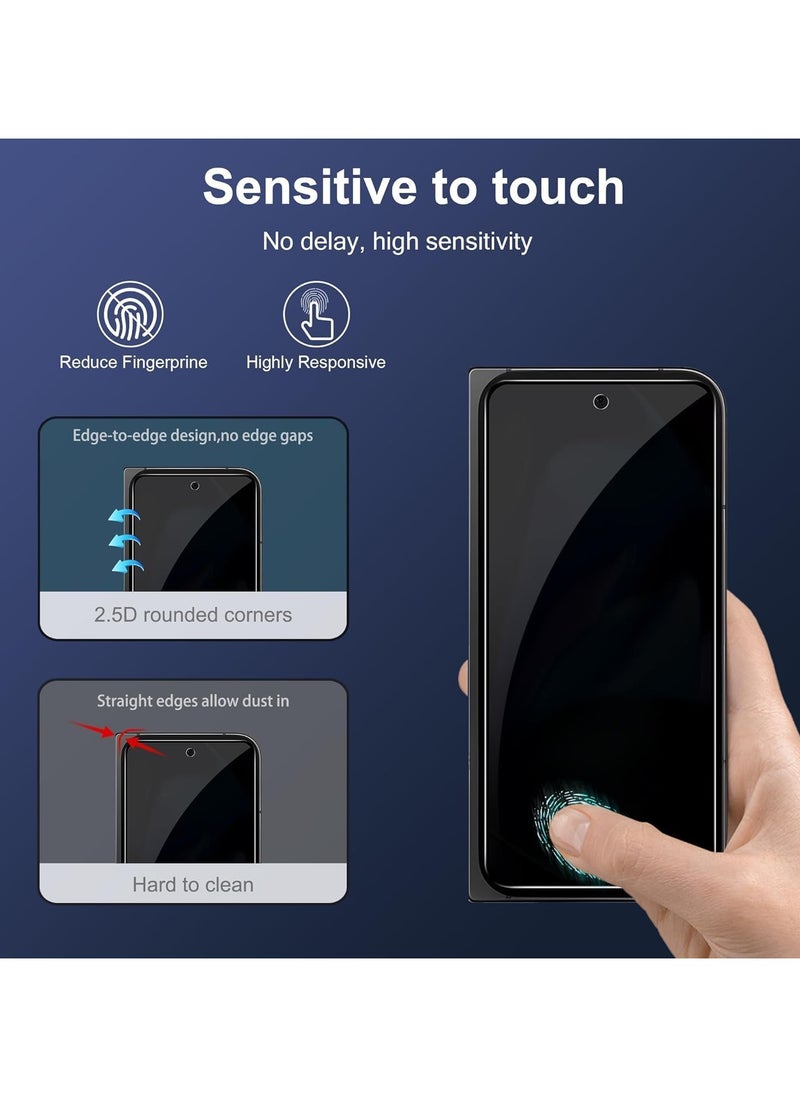 General - Privacy Screen Protector Compatible with Google Pixel 9 Pro Fold, [2 Pack] Anti-spy Tempered Glass Screen Protector with [2 Pack] Tempered Glass Camera Lens Protector 9H Hardness - Image 1