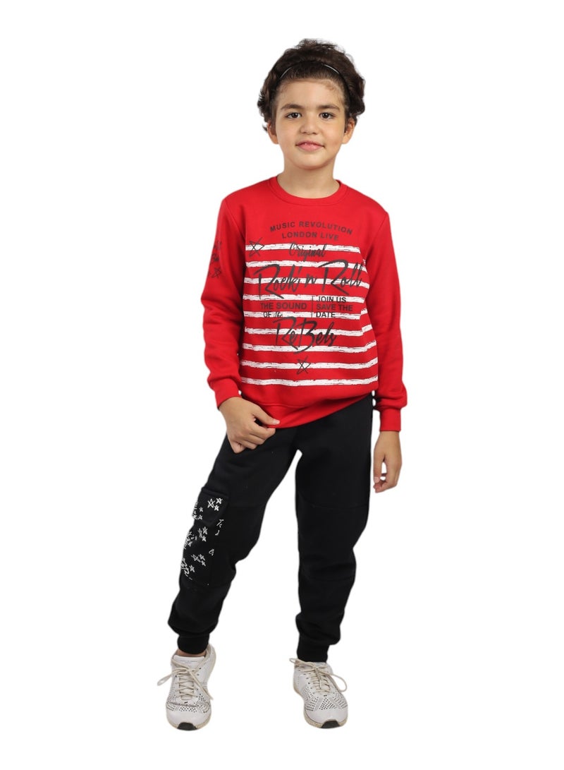 CHOiCE "Original" Boys Tracksuit - Trendy Design with Superior Comfort and Quality red color, code 164 - Image 3