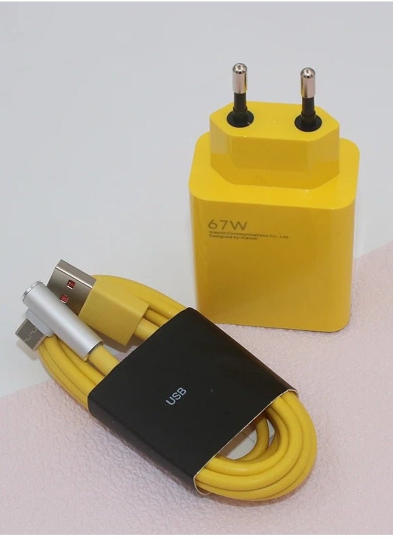 Y&D - Xiaomi Adapter 67W Super Fast Charger For Xiaomi Redmi Note 11 Pro Mi13 12S Ultra Fast Charger 67W Turbo Charge Wall Adapter 6A Type C Cable For Poco X3 X4 Pro Fold2 - Image 1