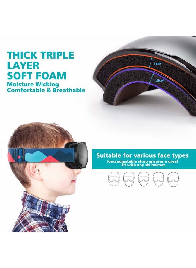 OutdoorMaster Kids Ski Goggles, Snowboard Goggles - Youth Snow Goggles - Midnight - Image 4