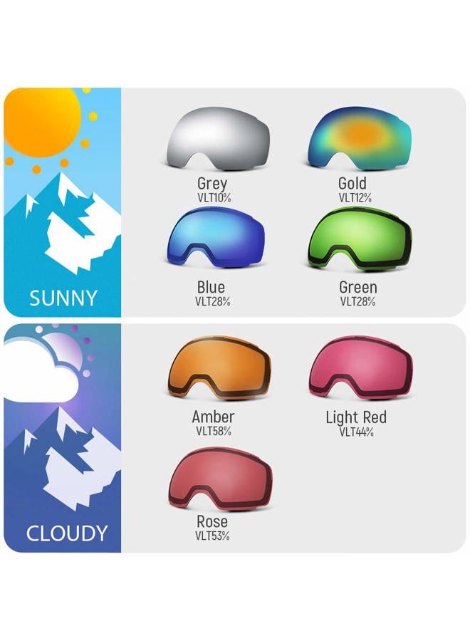 OutdoorMaster Kids Ski Goggles, Snowboard Goggles - Youth Snow Goggles - Midnight - Image 5