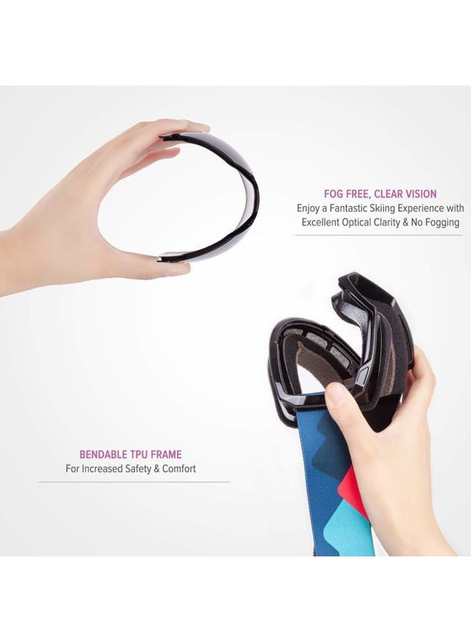 OutdoorMaster Kids Ski Goggles, Snowboard Goggles - Youth Snow Goggles - Midnight - Image 2