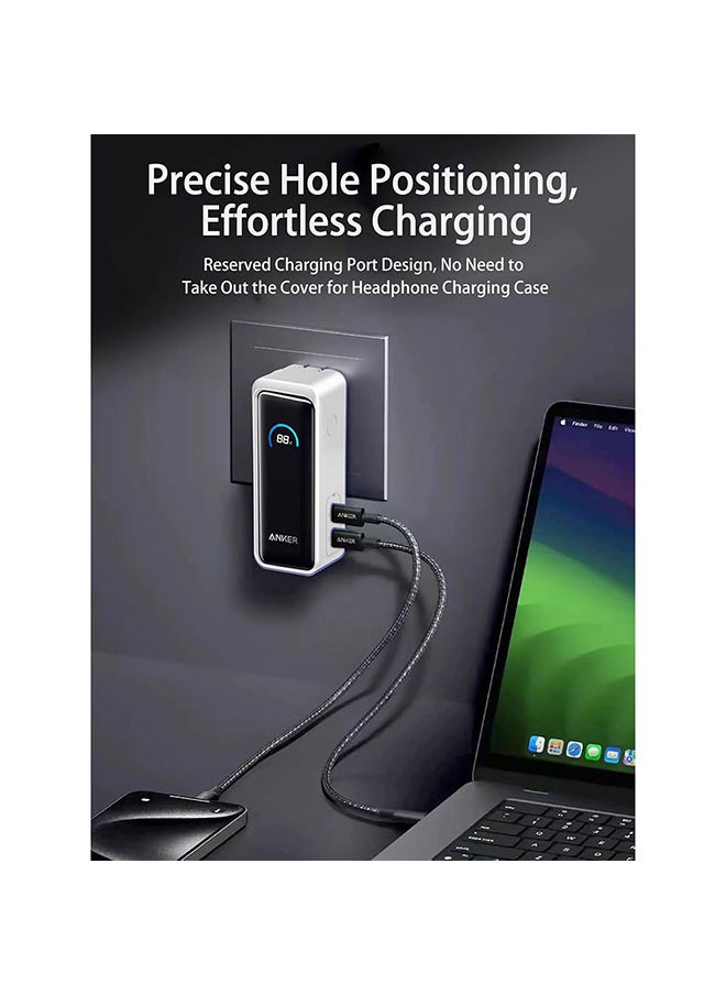 O Ozone - Silicone Case for Anker Prime Power Bank 9600mAh 65W Cover, Shockproof and Scratch Protection Case, Soft Silicone Cover with Lanyard - White - Image 1