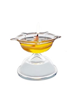 Shree Collection Shree Collection Glass Niranjan for Pooja Puja samagree Diya for Mandir Cotton Wick Diya lamp Medium Diameter 6cm Height 48cm 