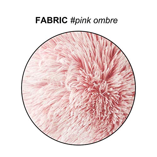Uhomy 2 Packs Fluffy Accent Pillows Cover 18"x18", Soft Pink Ombre Faux Fur Throw Pillow Case, Modern Luxury Decorative Square Cushion Cover for Farmhouse Home Decor for Sofa/Bed/Chair, 45x45cm - Image 2