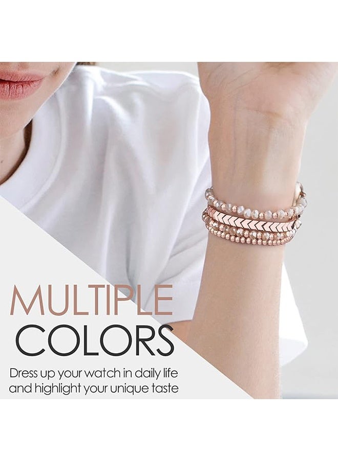 سوار الخرز متوافق مع Apple Watch Band 38mm 40mm 41mm النساء ، حزام التمدد المرن المصنوع يدوياً للأزياء لسلسلة iWatch SE 10 9 8 7 6 5 4 3 2 1 - Image 5