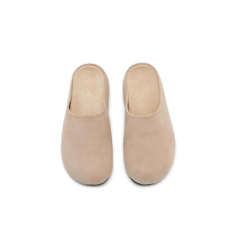 ATBELL Women's Suede Clogs Round Toe Leopard Print Leather Mules Cork Footbed Clog with Arch Support Comfort Casual Slip-on Fall Shoes in Beige Size 9 - Image 4