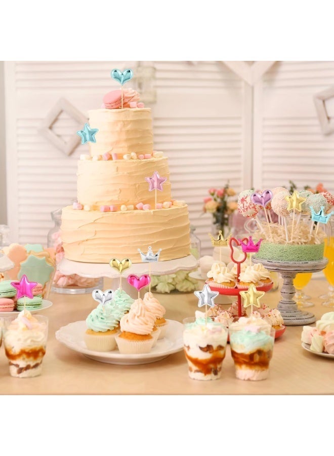 50 قطعة من زينة الكب كيك على شكل نجوم، زينة الكعك والحلوى والكب كيك، إكسسوارات الأعياد والحفلات، متعددة الألوان للأطفال، حفلة استقبال المولود الجديد، زينة كعكة عيد الميلاد (نجوم) - Image 5