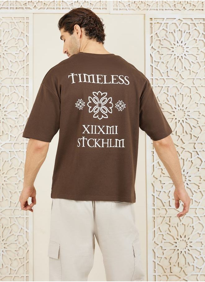 Styli - Front & Back Graphic Print Interlock Oversized T-Shirt - Image 1