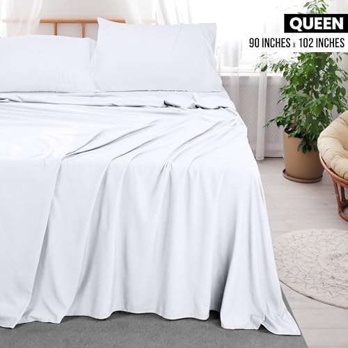 Utopia Bedding Flat Sheets - Pack of 6 - Soft Brushed Microfiber Fabric - Shrinkage & Fade Resistant Top Sheets - Easy Care (Queen, White) - Image 2