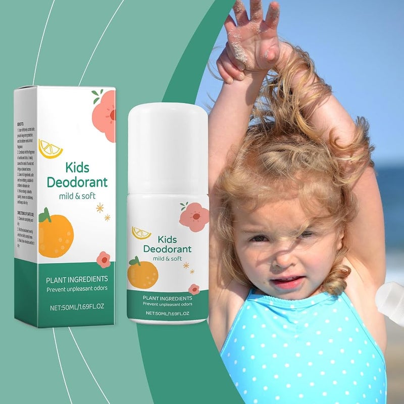 AlSheikaha 2Pcs-Natural Deodorant for Kids & Teens, Long-Lasting Fragrance, Antiperspirant Deodorant Roll, Anti-Odour, Sweat, Stains, Residues & Irritation, Anti Perspirant Deodorant for Sensitive Skin(50ml) - Image 4