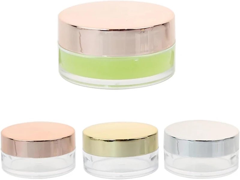 Lip Scrub Containers 30pcs/sets 10g Empty Jars Plastic Cosmetic Container Refillable Bottle for Face Cream Makeup Jar Pots with Lid(Rose gold cap,50pcs) - Image 3
