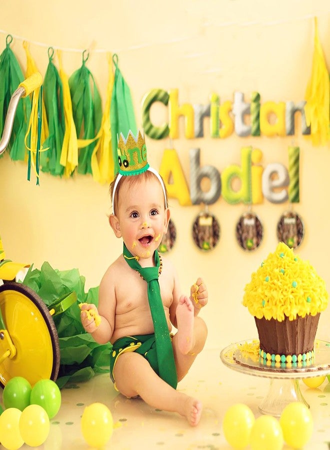 CORNER LACE 1st Birthday Glitter Hat - Tractor First Birthday Crown, Tractor One Theme Decoration Gold Green, One Year Old Supplies Favors for Photo Booth Props - Image 3