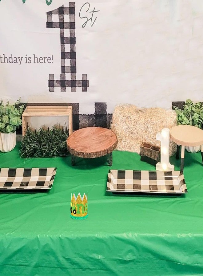 CORNER LACE 1st Birthday Glitter Hat - Tractor First Birthday Crown, Tractor One Theme Decoration Gold Green, One Year Old Supplies Favors for Photo Booth Props - Image 4