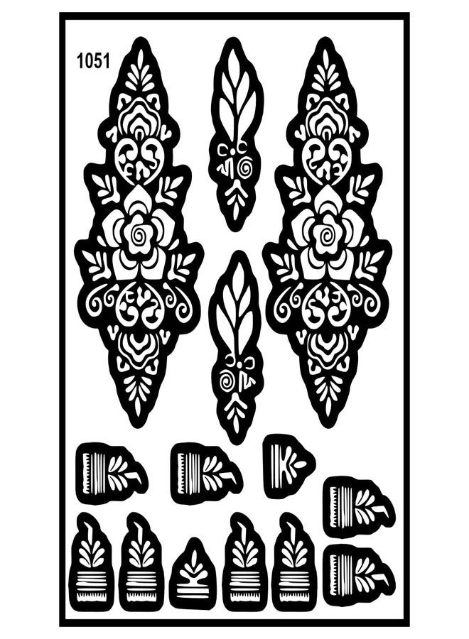 Komstec Quick Party Mehndi Stencil Sticker for Easy Use - Image 1