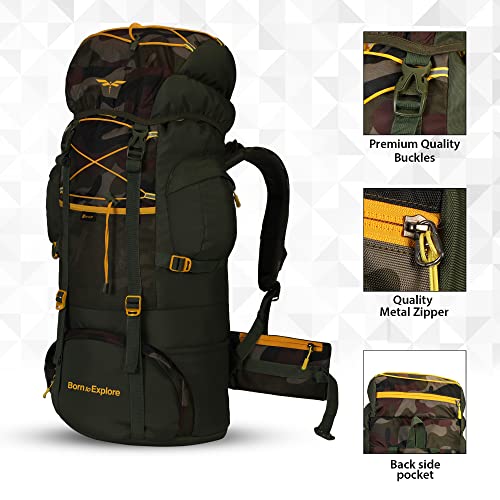 Impulse Rucksack 75L Large Travel Backpack For Men - Tourist, Hiking, Trekking, Camping Banyan Camo Bag With 1 Year Warranty - Image 3