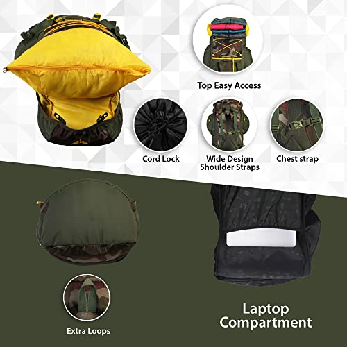 Impulse Rucksack 75L Large Travel Backpack For Men - Tourist, Hiking, Trekking, Camping Banyan Camo Bag With 1 Year Warranty - Image 4