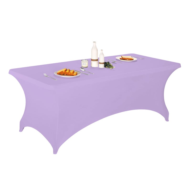 LZY Spandex Fitted Stretch Table Cover for 6 ft or 4ft or 8ft Folding Table  Rectangular Cocktail Tablecover  Perfect for Party and Banquet - Image 1