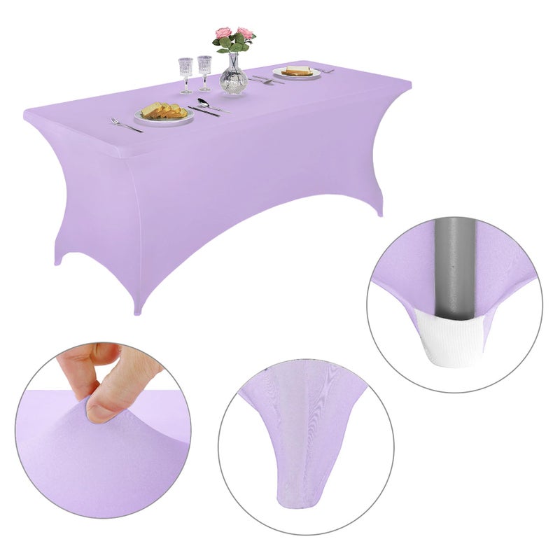 LZY Spandex Fitted Stretch Table Cover for 6 ft or 4ft or 8ft Folding Table  Rectangular Cocktail Tablecover  Perfect for Party and Banquet - Image 3