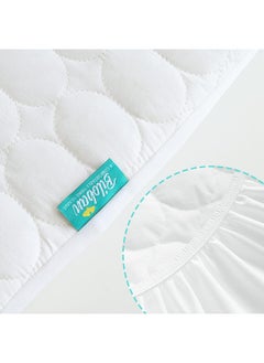 Biloban Biloban Mini Crib Mattress Protector 2 Pack Waterproof, Quilted 38"x24" Protective Pack and Play Mattress Pad Cover, Noiseless & Breathable Baby Mini Crib Sheets for Boys & Girls  - Image 4