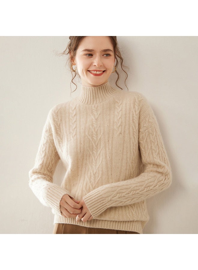 NIBEMINENT New Arrival: Turtleneck Drop Shoulder Long Sleeve Cashmere Sweater for Fall/Winter - Image 1