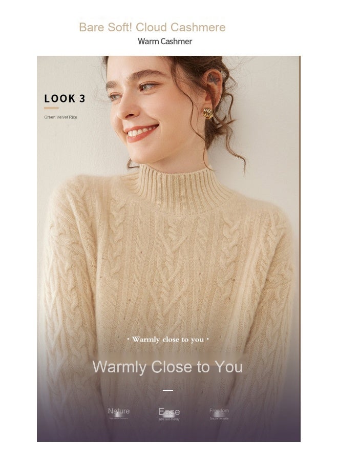 NIBEMINENT New Arrival: Turtleneck Drop Shoulder Long Sleeve Cashmere Sweater for Fall/Winter - Image 2