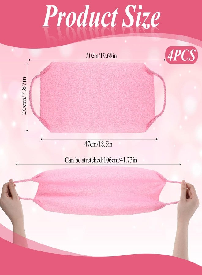Yuomeaz 4 Pcs Exfoliating Washcloth Back Scrubber, Double-Sided Body Scrubber with Handles Body Exfoliator for Shower, Stretchable Nylon Back Washer Bath Loofah for Women Men Deep Cleaning - Image 2