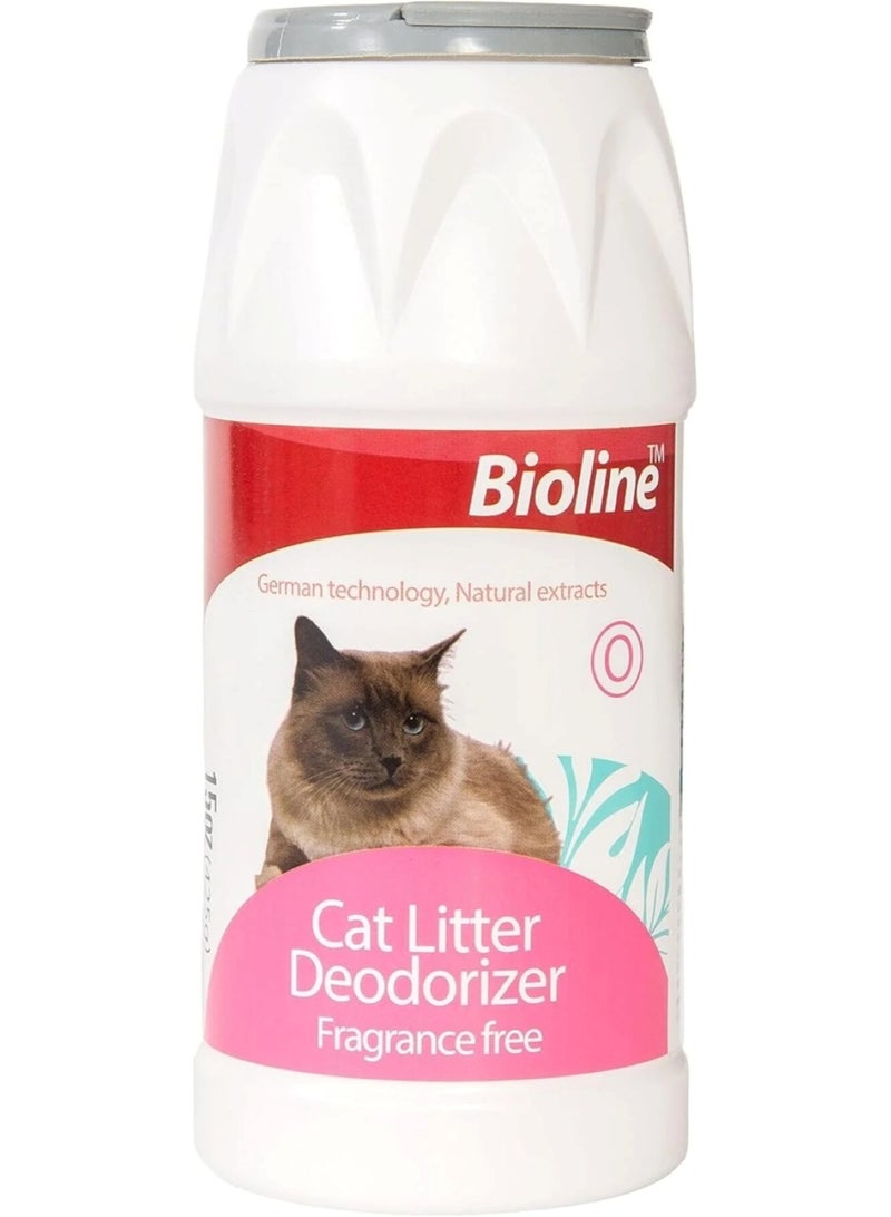 بايولاين مزيل روائح رمل القطط - طبيعي، صديق للبيئة، خالٍ من العطور (425 غرام، أبيض/عنابي) - Image 4
