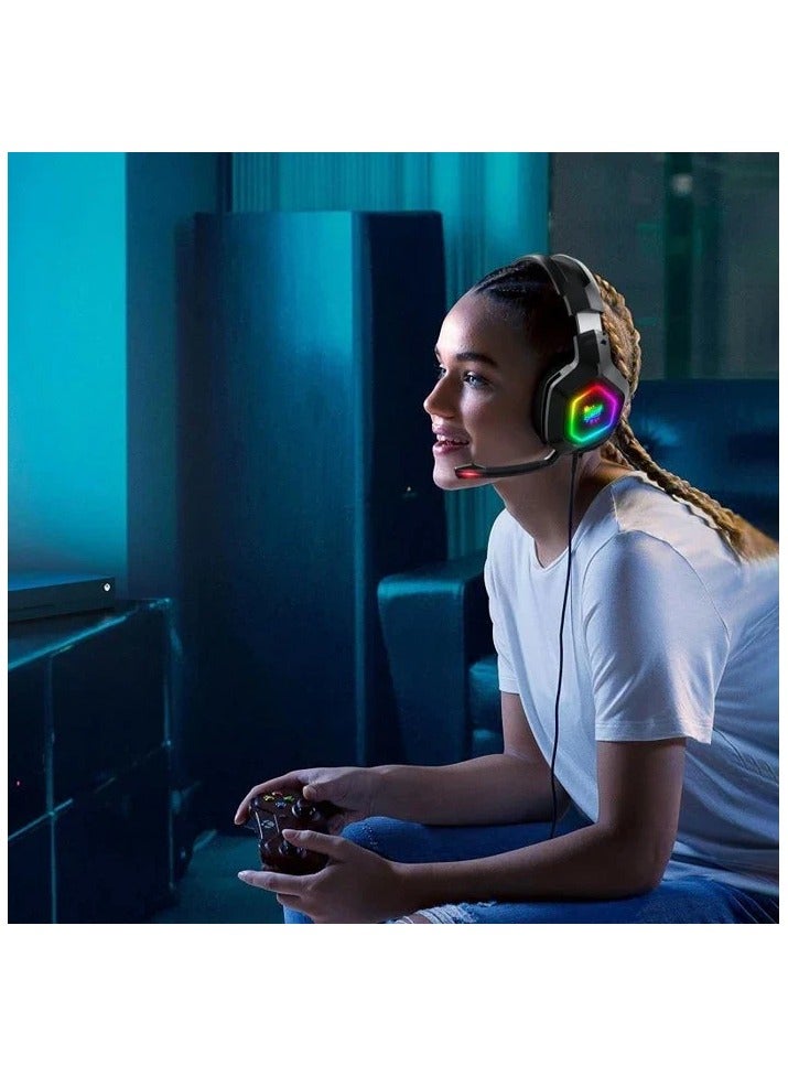 أونيكوما سماعة الألعاب الاحترافية ONIKUMA K10 مع إضاءة ملونة RGB - Image 4