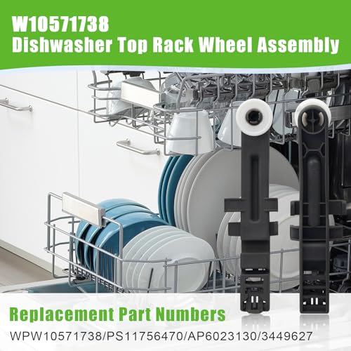 SZHY-LINK W10571738 Dishwasher Upper Dishrack Adjuster and Wheel Assembly Replacement for Whirlpool Maytag Dishwasher PS11756470, WPW10571738,AP6023130, 3449627 (2pack) - Image 5