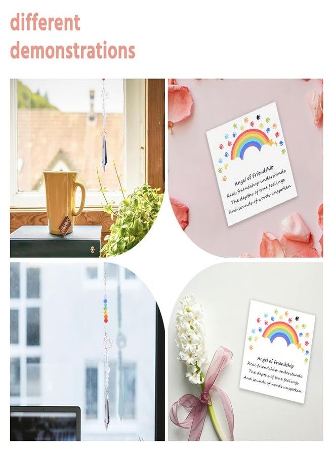 Sisadodo Cat Dog Memorial Crystal Suncatcher Dog Memorial Gifts for Loss of Dogs Paw Print Sun Catcher Pet Sympathy Gifts for Loss of Cats Dogs Rainbow Bridge Gift Card Rainbow Maker Wind Chime - Image 4
