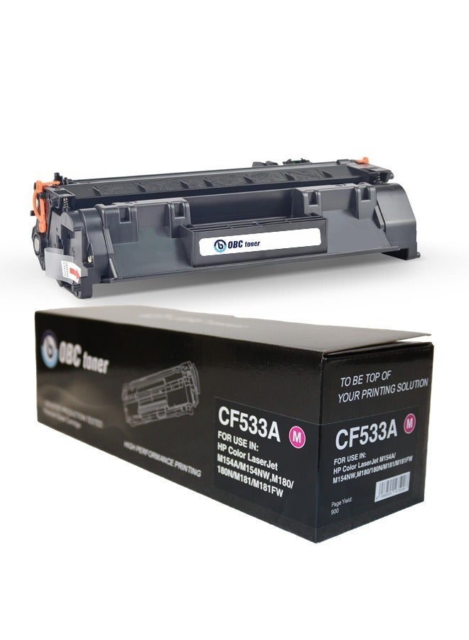 او بي سي خرطوشة حبر ليزر ماجنتا متوافقة من OBC  بديلة لـ HP CF533A – 205A طباعة حتى 900 صفحة بألوان غنية وجودة طباعة احترافية - Image 1