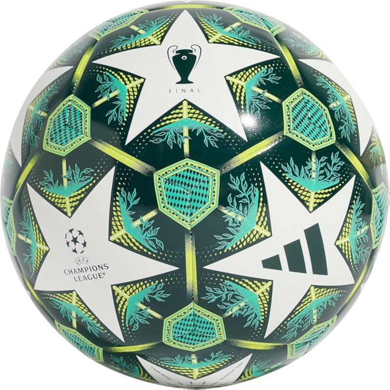 adidas ucl trn white,shadow green,hi-res green football/soccer ball (machine-stitched) for men &amp; women size 3